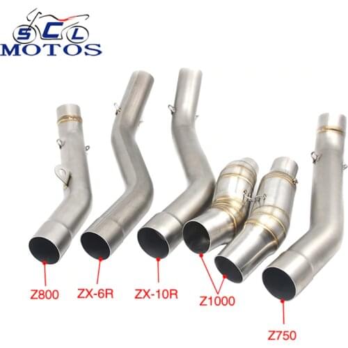 Sclmotos -Motorcycle Exhaust Muffler Middle Pipe Connector Adapter Fit for Kawasaki Z750 Z800 Z1000 ZX6R ZX10R without Exhaust