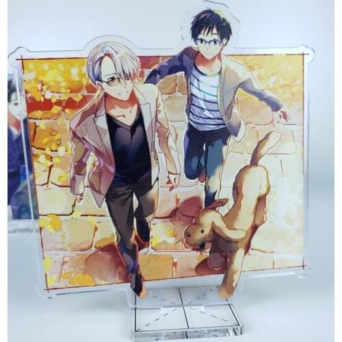 Japan Anime YURI!!! on ICE Yuri Katsuki Victor Cosplay Double-faced Stand Figure Acrylic Model Plate Toy gift 15cm