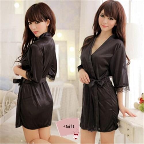 Women Sexy Bathrobe lingerie Sets Nightgown Night Clothes Nightwear Sleep Sexy Dress For Women Couples Sets valentines day gift