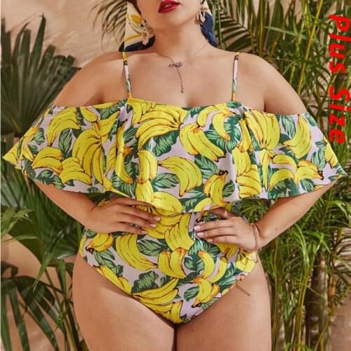 Womens Plus Size Swimsuit Printed One Piece Sexy Bikini Push Up Bra Swimwear Feather Bikini Swimsuit Brazilian 2021 New