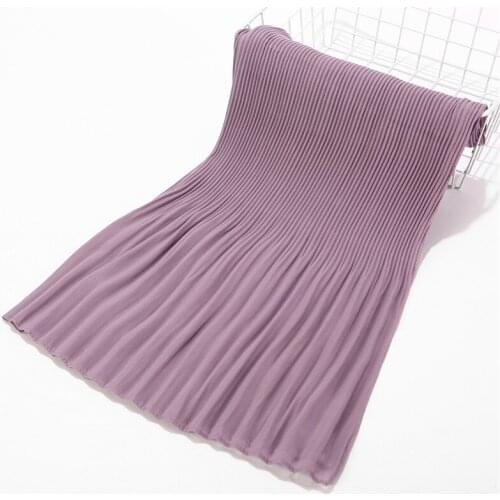 85*180CM Pearl Chiffon Pleated Striped Skirt Headdress Womens High-end Fashion Womens Headscarf Wholesale
