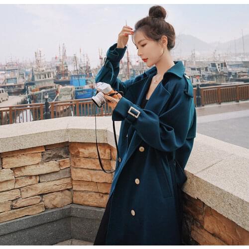 2021 New Fashion Long Women Trench Coat Belted Spring Autumn Double breasted Lady Windbreaker Coat Plus size Female Outwear 3XL