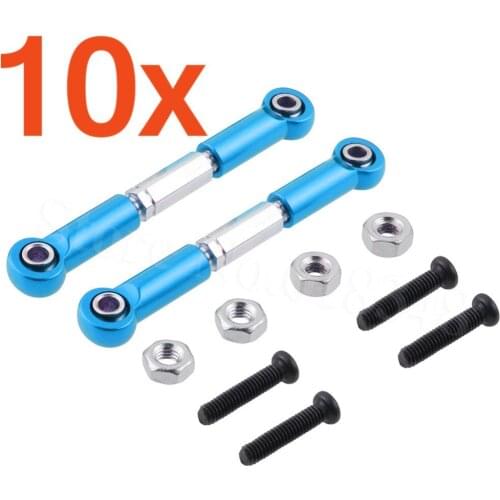 10Pairs/Lot Aluminum Steering Linkage Rod Turnbuckle Link 0019 For WLtoys 1/12 Scale RC Model Car 12428 12423 Metal Parts
