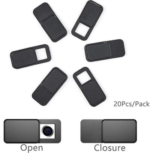 20Pcs Square Ultra Thin Lens WebCam Cover Slider Laptops Camera Cover For Phone iPad PC Macbook Tablet Universal Privacy Sticker