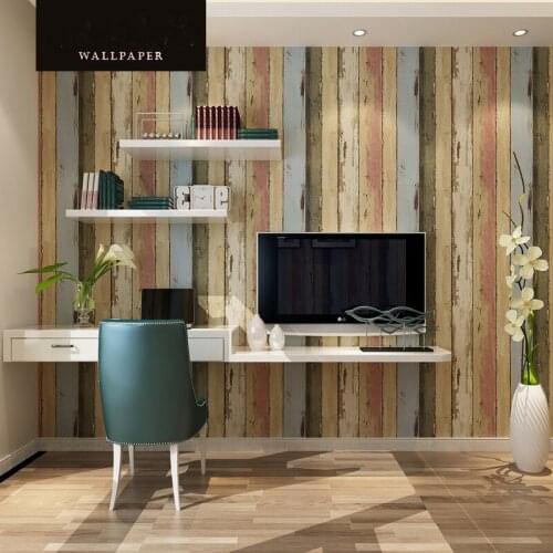 3d Papel de Parede 3d Wood Panels 3d Wallpaper Rolls for Walls Study Bedroom 3D Wall paper Vinyl Stripe wallcoverings