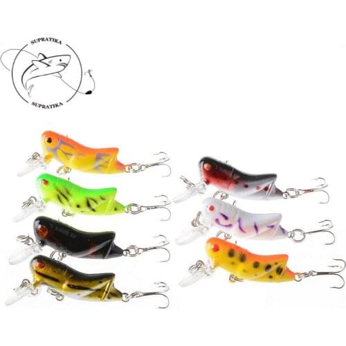 7Pcs/Lot 4.5cm/4.1g Flying Jig Wobbler Fishing Lure Grasshopper Chub Beetle Dry Flies Realistic Insect Bait For Pike Bass Lure
