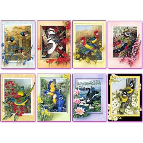 Full Square/Round drill Diamond Painting Cross stitch Birds and flowers Rhinestone Diamond embroidery Mosaic Home Decoration BK