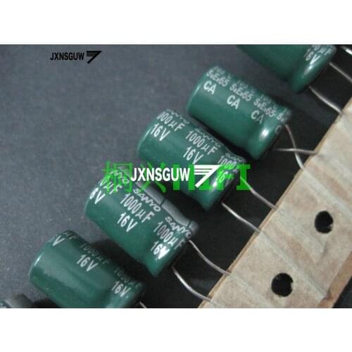 20PCS Original SANYO CA 16V1000UF 10X16MM Green Aluminum electrolytic capacitors 1000uF/16v 105 degrees 1000UF 16V