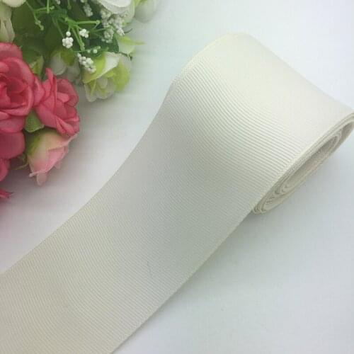 3yards/lot 2Inch 50mm Wide Cream Grosgrain Ribbon Hair Bows Wedding DIY Crafts