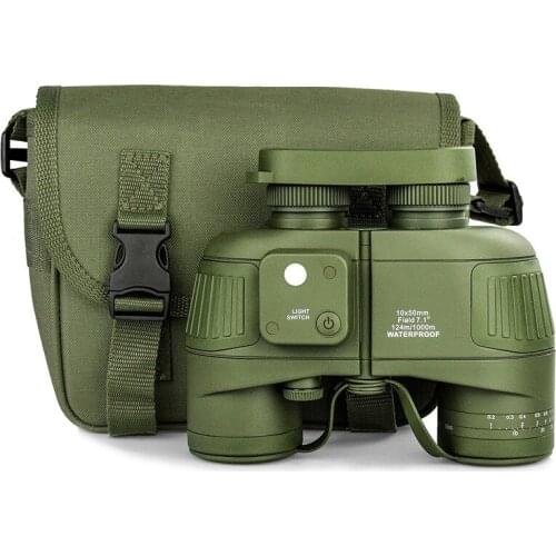 10×50 Binoculars HD Waterproof Portable Telescope With Compass Ranging Bak-4 Prism Girl Camping Bird Watching