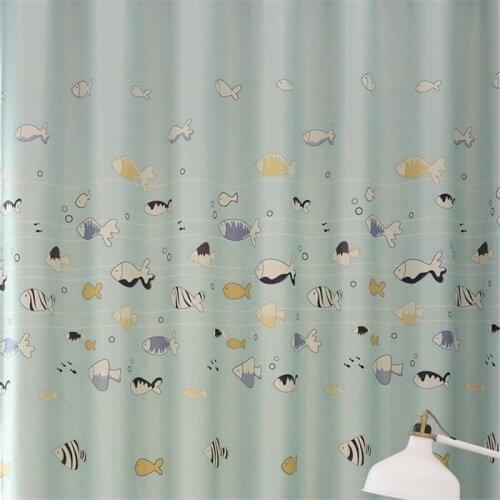 Small Fish Blue Children Window Curtain Window Blackout Kids Curtains For Bedroom Living Room Cortina Rideaux