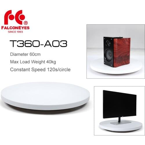 Falcon Eyes 60cm T360-A03 360 Degree 3D Electric Rotating Display Photography Turntable Max Load 40kg for Show Product