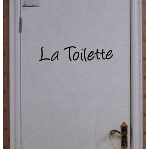 French Home Decoration -Toilet Entrance Sign sticker La Toilette Wall sticker quote decal for france home toilette decor