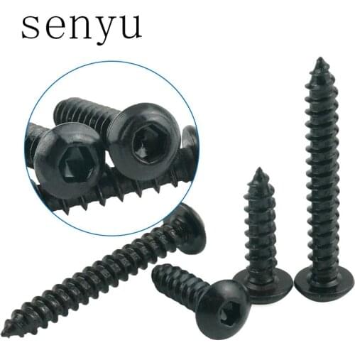 GB/T 8.8 degree M3 M4 M5 M6 BLACK Round Head Hexagon Head Cup Model Self-tapping add hard sound carbon steel screws