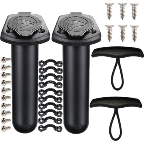 Fishing Rod Holder Set 2 Pack Kayak Deck Flush Mount for Fishing Boat, Canoe and Fishing Tackle Accessory Tool
