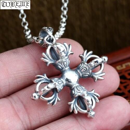 Real 925 Silver Tibetan Dorje Pendant vintage sterling Hinduism Vajra Pendant Buddhist Vajra Pendant