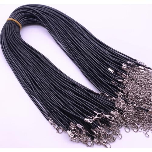 New 5pcs 2.0mm Nylon Tarpaulin Waxed Cord Lobster Clasp Rope Braided Adjustable Rope for Jewelry Making DIY Necklace Bracelets
