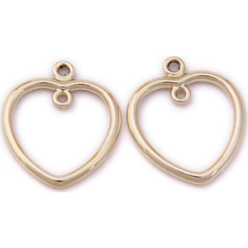 New Love Heart Charms 100pcs 18*22M 2 Hooks DIY jewelry Findings Earring Necklace Floating Pendants Ornament Accessory Charms