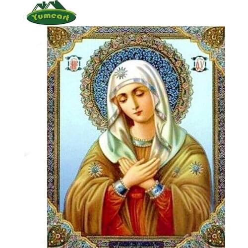 New DIY 3D Diamond Embroidery Fashion Religion Women Paintings Virgin Mary Figurine Full Square Diamond Mosaic icon rhinestones