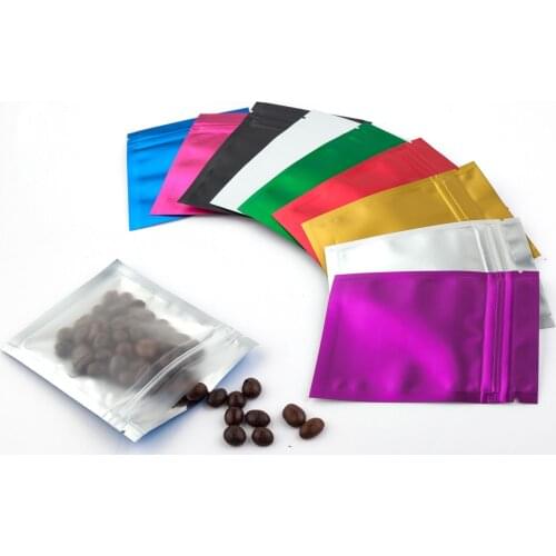 Thick Matte Color Clear Front Flat Zipper Bags Food Storage Pouch Heat Sealable Aluminum Foil Zip Lock Plactic Package Bag