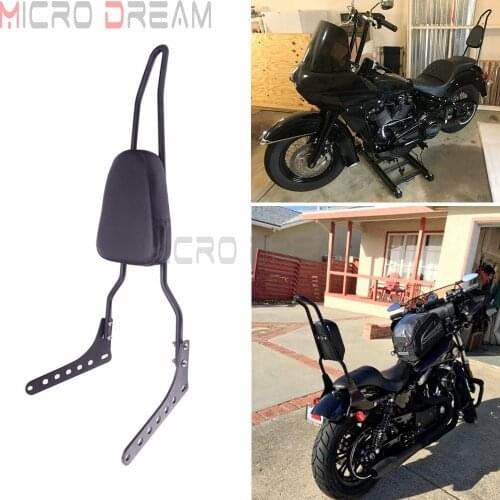Motorbike Passenger Backrest Pad Black Metal Sissy Bar Cushion For Harley Softail Street Bob FXBB 2018-2020 FLDE FLHC Slim FLSL