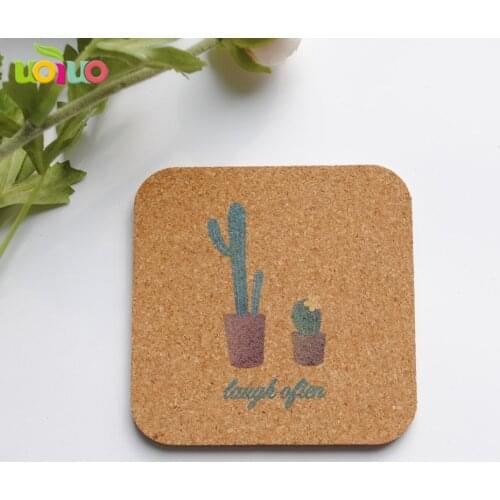 CustomTable Pad Eco-friendly 1Pcs Drink Coasters Pot Holder Tabletop Decor Round Shape Heat Insulation Natural Cork Pine Cup Mat