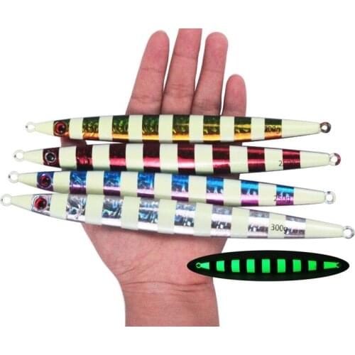 100g-400g Luminous Metal Jig Fishing Lure With Double Hook Triangular Cone Mackerel Hairtail Deep Sea Boat Fishing Hard Bait