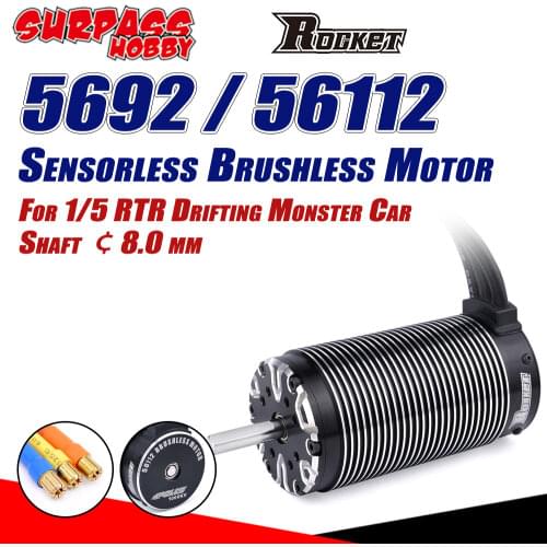 SURPASS HOBBY 5692 56112 Rocket Brushless Motor Sensorless Rc Motor 4POLE 8.0mm for 1/5 RTR Cars Trx4 Defender Scx24 Scx10