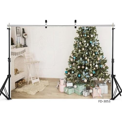 Christmas Balls Gift Fireplace Wood Vinyl Photography Background Decor Children Newborn Baby Party Photocall Photo Studio Props