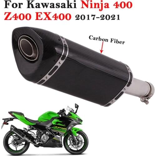 Slip On For Kawasaki Ninja 400 Z400 EX400 2017-2021 Motorcycle Yoshimura Exhaust Escape Link Pipe Carbon Fiber Muffler DB Killer