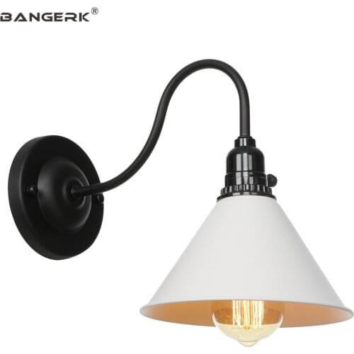 Nordic Design Modern Wall Light Iron White LED Edison Wall Sconce Lights Loft Decor Switch Wall Lamps Bedside Home Lighting