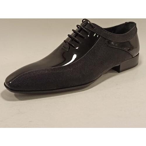 Luxury Men Classic Shoes High Quality Genuine Patent Leather Lace Up Italian Mold Oxford Tuxedo Wedding Suit Business Shoes