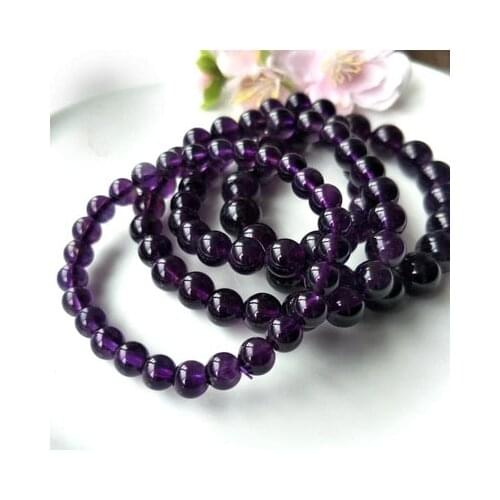 STENYA Vintage Purple Beads Bracelets Natural Stone Stretch Rope Elastic Cords Pulserase Jewelry Round Ball Charms fashion