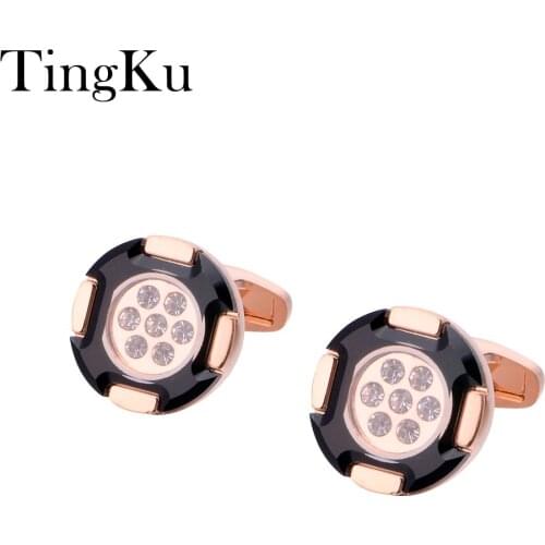 High Quality Cufflinks Rose Gold luxury for Mens shirt Cufflinks men jewelry Wedding set Cuff Buttons links Woman Gift for groom