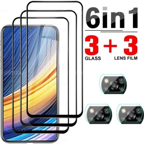 6 In 1 Full Cover Tempered Glass Protective For Xiaomi Poco X3 Pro Screen Protector Camera Lens Film For Poxo Poko X3Pro 6.67"