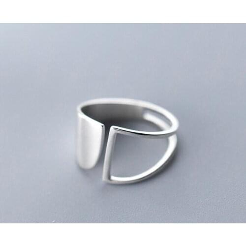 100% Authentic REAL.925 Sterling Silver Fine Jewelry Geometric Hollow &Plain Long Ring thumb Wider GTLJ1489