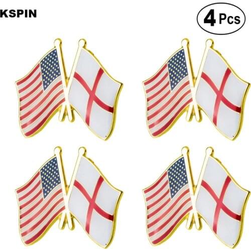 U.S.A England Friendship Flag Pin Lapel Pin Badge Brooch Icons 4pcs