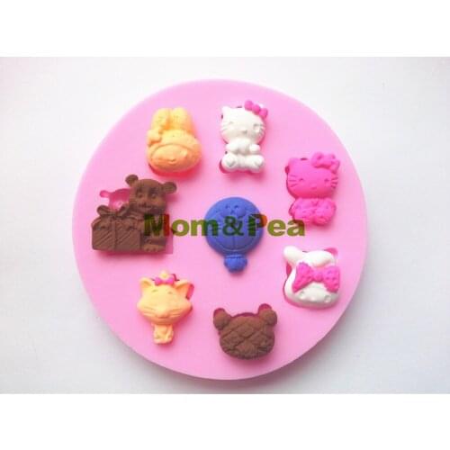Mom&Pea 0171 Free Shipping Cartoon Figures Shaped Silicone Mold Cake Decoration Fondant Cake 3D Mold Food Grade Silicone Mould