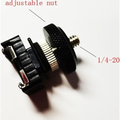 1/4-20 threaded to Universal HotShoe Mount adapter for camera flash tripod