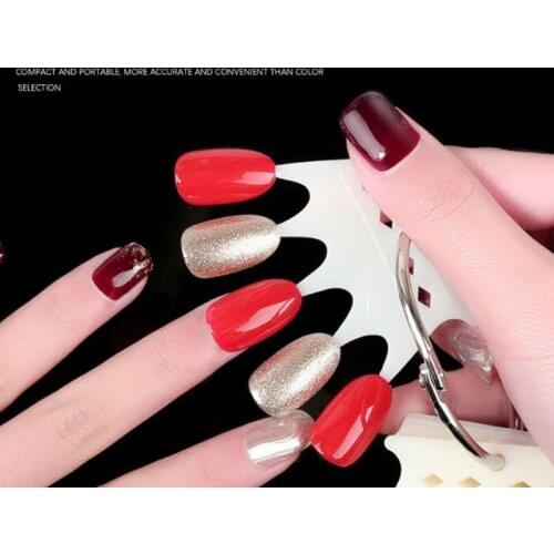 10PC/Set New False Nail Tips Nails Crown Color Card Plate Practice Nail Plate False Nails Contrast Color Plate
