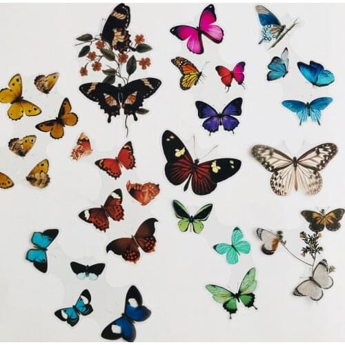10 pcs /Bag Big Size Butterfly Groups PVC Decorative Adhesive Sticker DIY Craft Notebook Decoration