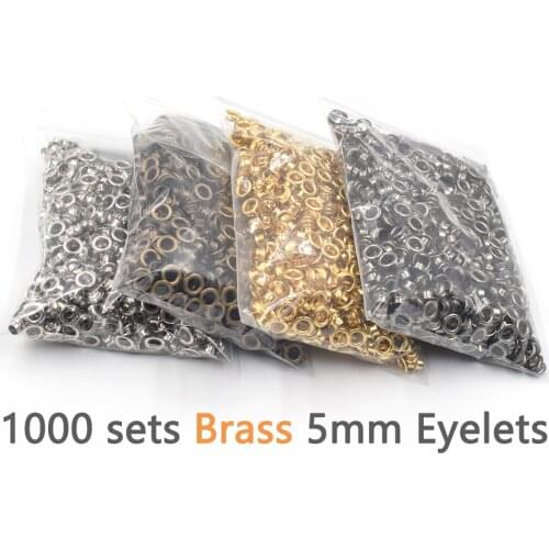 1000sets Eyelets Inner Diameter 5mm Brass Eyelets with Washer DIY Handmade Craft Sewing Clothing Belt Bulk Accessories