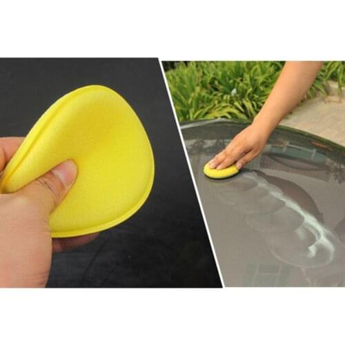 12pcs Car Washing Tools Waxing Sponge Rubbing Yellow Sponge Polishing Small Round Shaped Sponge Car Cleaning Tools