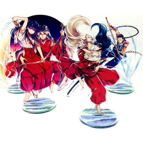 16cm Naraku Higurashi Kagome Sesshoumaru Inuyasha Iron Broken Tooth figure model Transparent Acrylic Figures Standing Ornaments