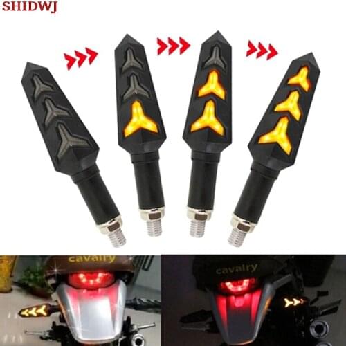 2pcs / lot Flowing Water LED Motorcycle LED Turn Signal Lamp Sequential Indicator Light Amber