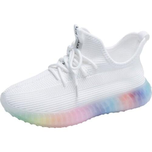 2021 Summer Sneakers Shoes Woman Colorful Women Shoes Lace Up Soft Bottom Students Mesh Breathable Flying Casual Shoes Plus Size