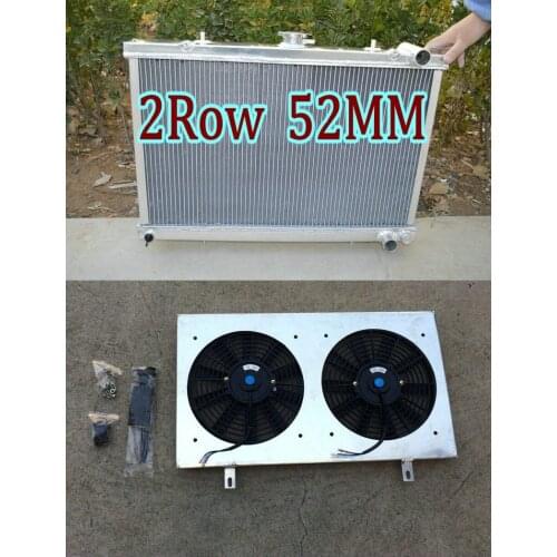 Aluminum Radiator & Shroud FAN For Nissan Silvia 180SX S13 CA18 Skyline R32 RB20/RB26 GTE/GTS/GTR/GTM 1989-1994 90 91 92 93