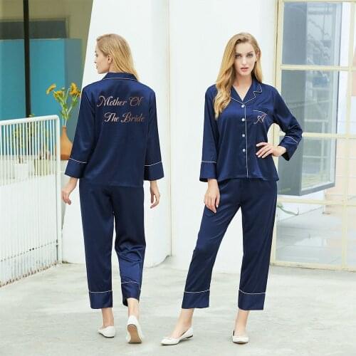 Long sleeve customizable satin pajamas set long sleeve autumn pajamas ladies pajamas silk pajamas 2020 new pajamas