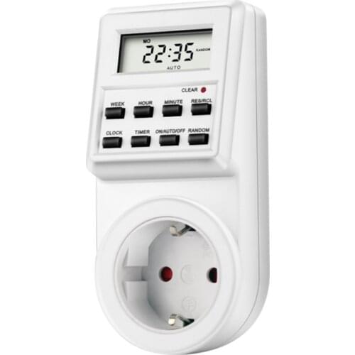 EU Plug Digital Weekly Programmable Electrical Wall Plug-in Power Socket Timer Switch Outlet Time Clock 220VAC