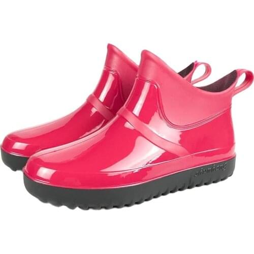 Comemore 2021 Fashion Trend Womens Rain Boots Non-slip Low-cut Waterproof Water Shoes Rain Boots Washing Kitchen Rubber Shoes